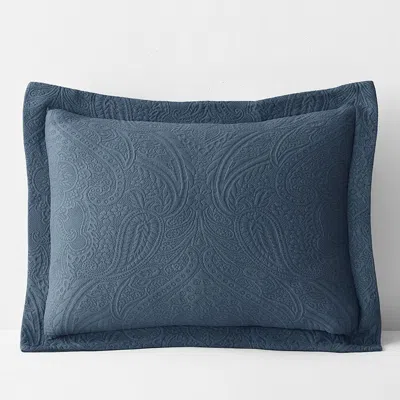 The Company Store Hillcrest Cotton Matelassé Sham In Steel Blue