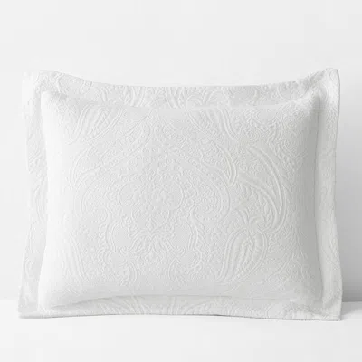 The Company Store Hillcrest Cotton Matelassé Sham In White