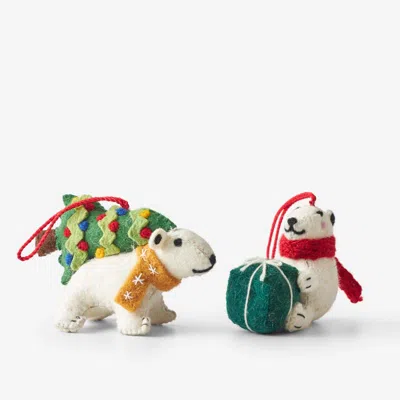 The Company Store Holiday Felt Ornaments, Set Of 2 In Multi