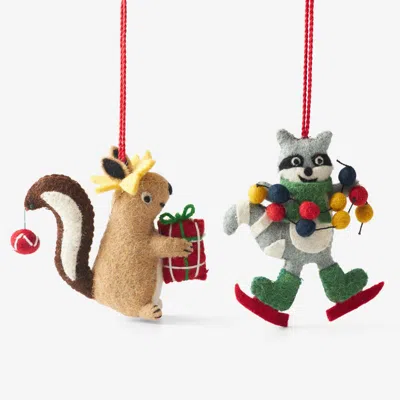 The Company Store Holiday Felt Ornaments, Set Of 2 In Multi