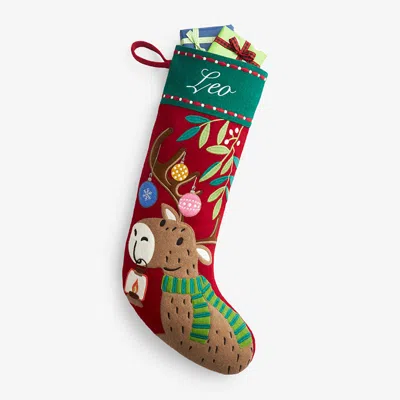 The Company Store Holiday Felt Stocking In Brown/red