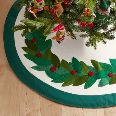 The Company Store Holiday Felt Tree Skirt In Multi