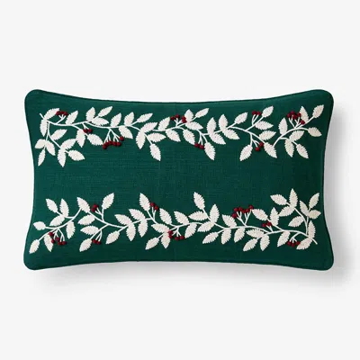 The Company Store Holiday Pillow Cover In Holiday Berry Green