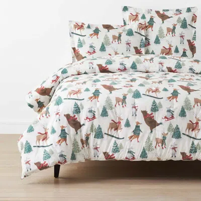 The Company Store Holiday Print Classic Cool Cotton Percale Comforter In Multi