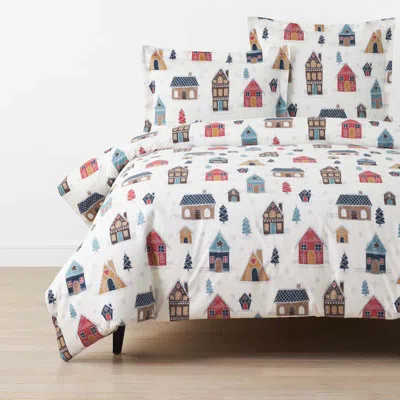 The Company Store Holiday Print Classic Cool Cotton Percale Duvet Cover In Multi