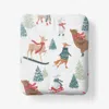 The Company Store Holiday Print Classic Cool Cotton Percale Fitted Bed Sheet In Multi