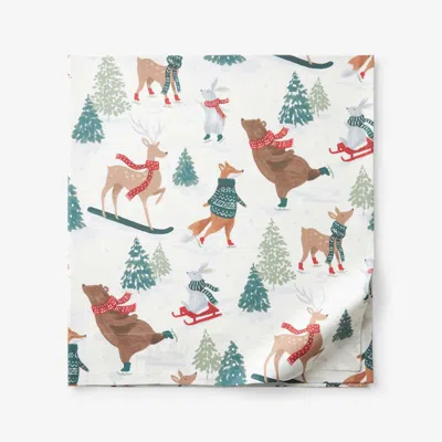The Company Store Holiday Print Classic Cool Cotton Percale Flat Bed Sheet In Multi