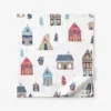 The Company Store Holiday Print Classic Cool Cotton Percale Flat Bed Sheet In White
