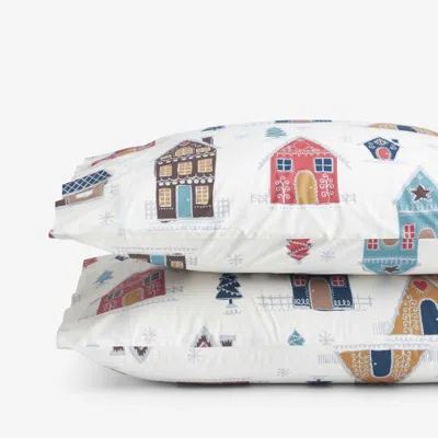 The Company Store Holiday Print Classic Cool Cotton Percale Pillowcase Set In Multi
