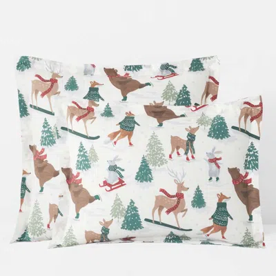 The Company Store Holiday Print Classic Cool Cotton Percale Sham In Multi