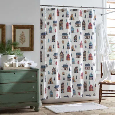 The Company Store Holiday Print Classic Cool Cotton Percale Shower Curtain In Multi