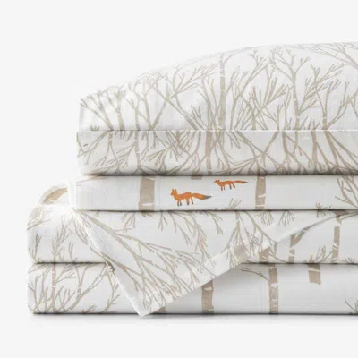 The Company Store Holiday Print Classic Ultra-cozy Cotton Velvet Flannel Bed Sheet Set In Multi