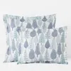 The Company Store Holiday Print Classic Ultra-cozy Cotton Velvet Flannel Sham In Blue