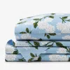 The Company Store Hydrangea Classic Cool Cotton Percale Bed Sheet Set In Powder Blue
