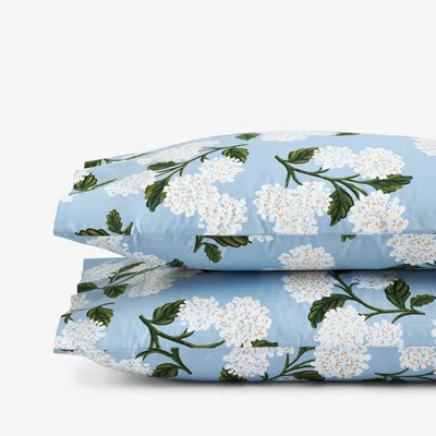 The Company Store Hydrangea Classic Cool Cotton Percale Pillowcase Set In Powder Blue