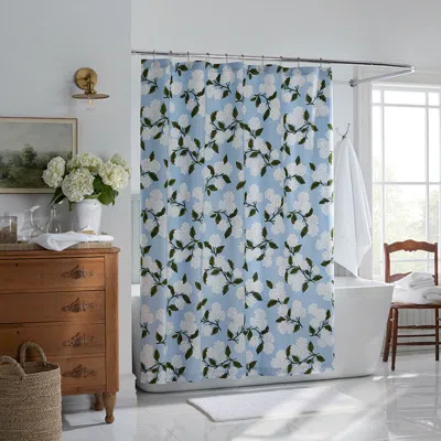 The Company Store Hydrangea Classic Cool Cotton Percale Shower Curtain In Powder Blue