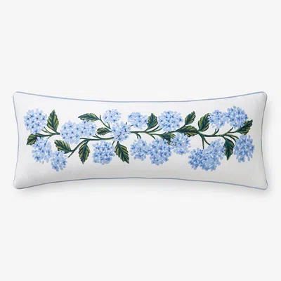 The Company Store Hydrangea Decorative Lumbar Pillow Cover In Blue/white