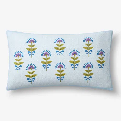 The Company Store Idril Butti Decorative Lumbar Pillow Cover In Blue