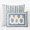 The Company Store India Garden Reversible Quilted Sham In Blue/green/ivory