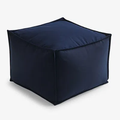 The Company Store Indoor/outdoor Square Pouf In Blue/navy