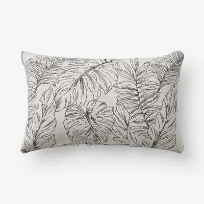 The Company Store Indoor/outdoor Toss Pillow In Beige/black