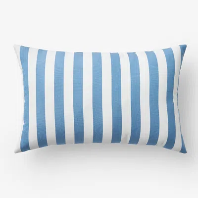 The Company Store Indoor/outdoor Toss Pillow In Blue/white