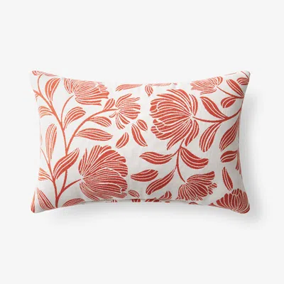 The Company Store Indoor/outdoor Toss Pillow In Orange/coral