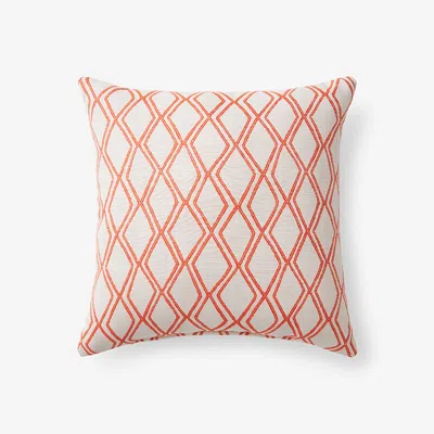 The Company Store Indoor/outdoor Toss Pillow In Orange/coral