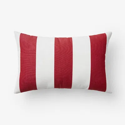 The Company Store Indoor/outdoor Toss Pillow In Red/white