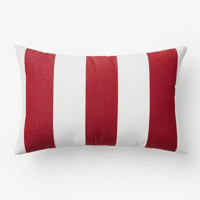 The Company Store Indoor/outdoor Toss Pillow In Red/white