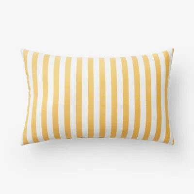 The Company Store Indoor/outdoor Toss Pillow In White/yellow