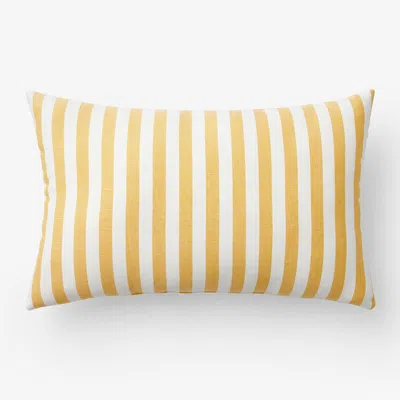 The Company Store Indoor/outdoor Toss Pillow In White/yellow