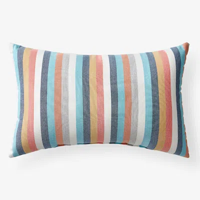 The Company Store Indoor/outdoor Toss Pillow In Blue/orange/coral