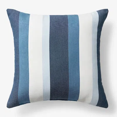 The Company Store Indoor/outdoor Toss Pillow In Blue/white