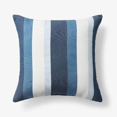 The Company Store Indoor/outdoor Toss Pillow In Blue/white