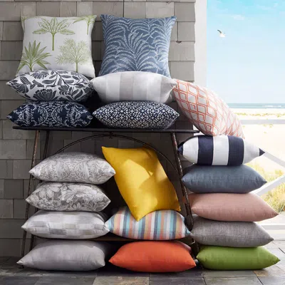 The Company Store Indoor/outdoor Toss Pillow In Gray