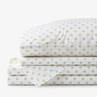 The Company Store Isadora Classic Cool Cotton Percale Bed Sheet Set In White