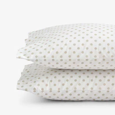 The Company Store Isadora Classic Cool Cotton Percale Pillowcase Set In White