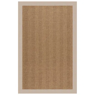 The Company Store Islamorada Herringbone Sunbrella Bordered Indoor/outdoor Rug In Beige