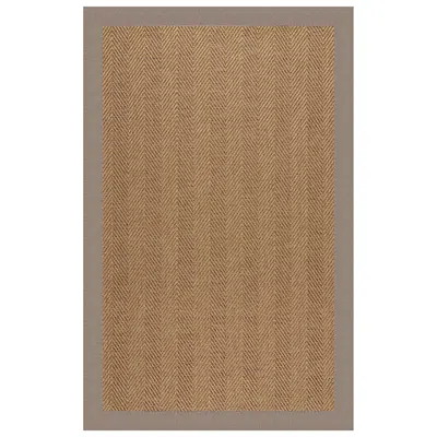 The Company Store Islamorada Herringbone Sunbrella Bordered Indoor/outdoor Rug In Brown