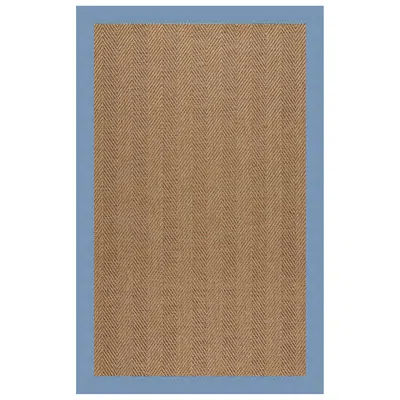The Company Store Islamorada Herringbone Sunbrella Bordered Indoor/outdoor Rug In Light Blue