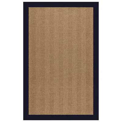 The Company Store Islamorada Herringbone Sunbrella Bordered Indoor/outdoor Rug In Navy