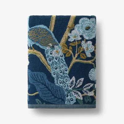 The Company Store Jacquard Bath Towel In Blue/green