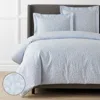 The Company Store Jacquard Leaf Yarn-dyed Premium Smooth Supima® Cotton Wrinkle-free Sateen Duvet Cover In Blue Shadow
