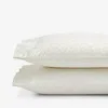 The Company Store Jacquard Leaf Yarn-dyed Premium Smooth Supima® Cotton Wrinkle-free Sateen Pillowcase Set In Ivory