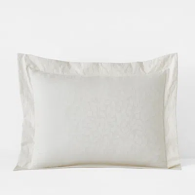 The Company Store Jacquard Leaf Yarn-dyed Premium Smooth Supima® Cotton Wrinkle-free Sateen Sham In White