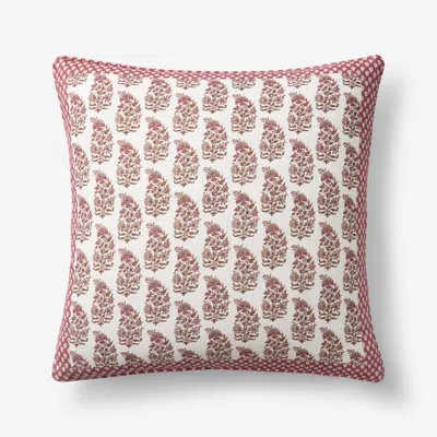 The Company Store Jiya Reversible Decorative Square Pillow Cover In Red