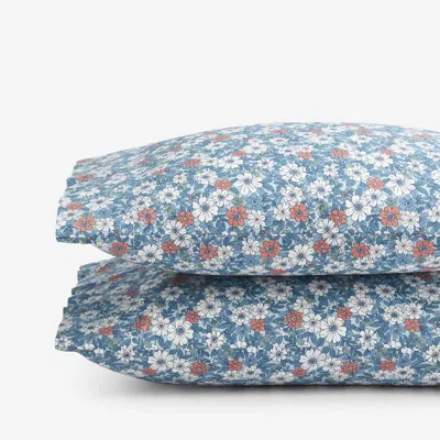 The Company Store Julienne Classic Cool Cotton Percale Pillowcase Set In Blue