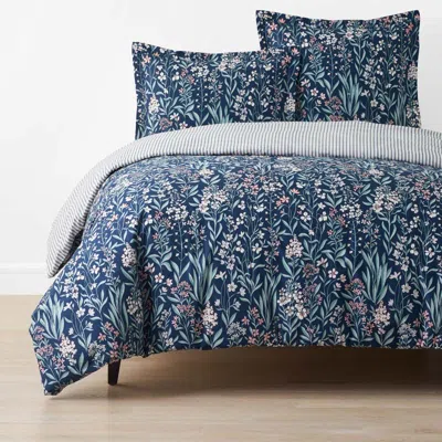 The Company Store Julienne Classic Cool Cotton Percale Reversible Duvet Cover In Multi