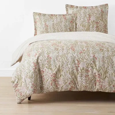 The Company Store Julienne Classic Cool Cotton Percale Reversible Duvet Cover In Multi